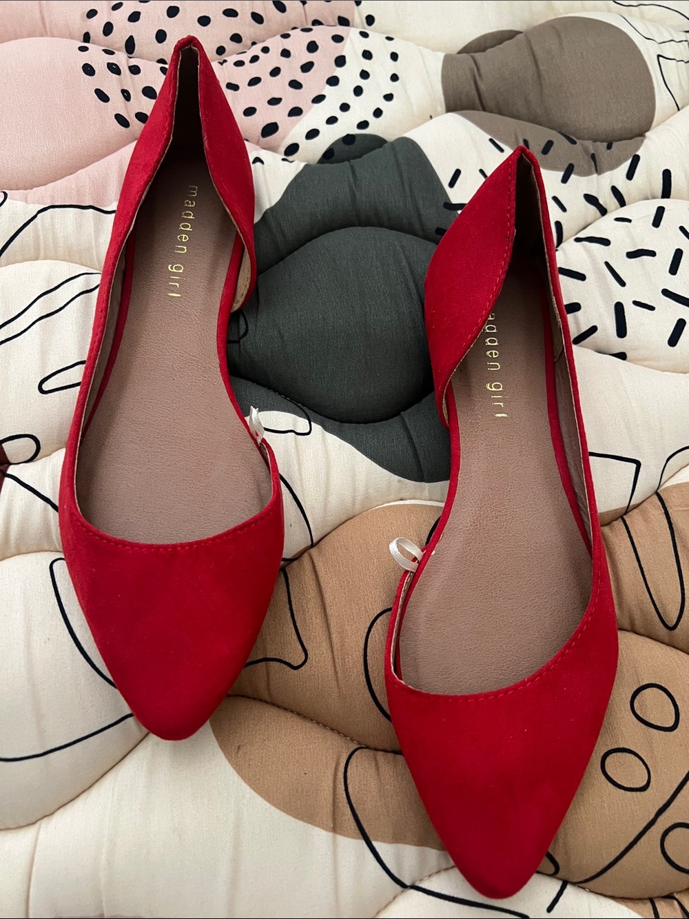 Madden Girl Red Pointed D'Orsay Flats